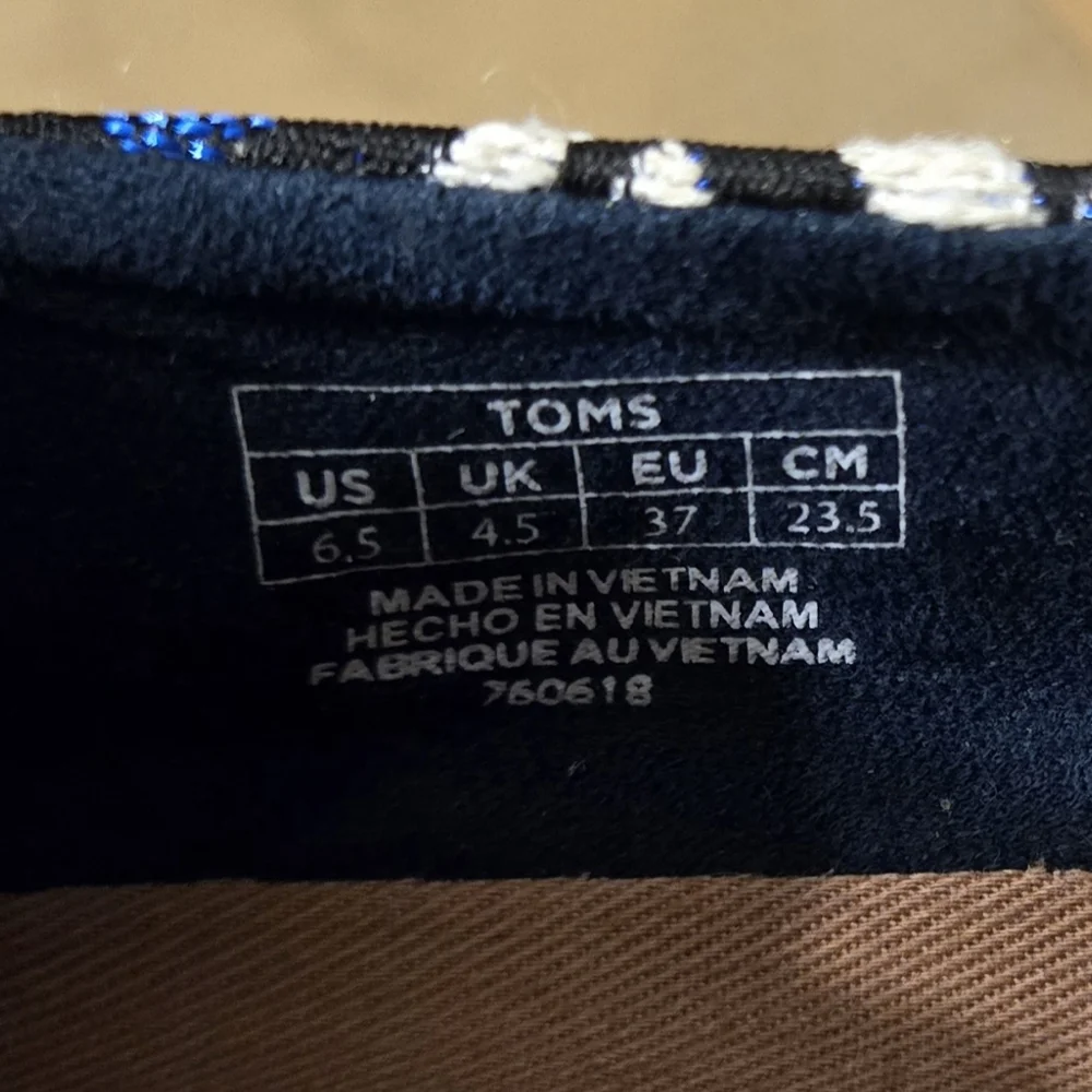 Toms Embroidered Slip On Sunset Stellar Blue Jacquard Womens Shoes Size 6.5 - Picture 9 of 10